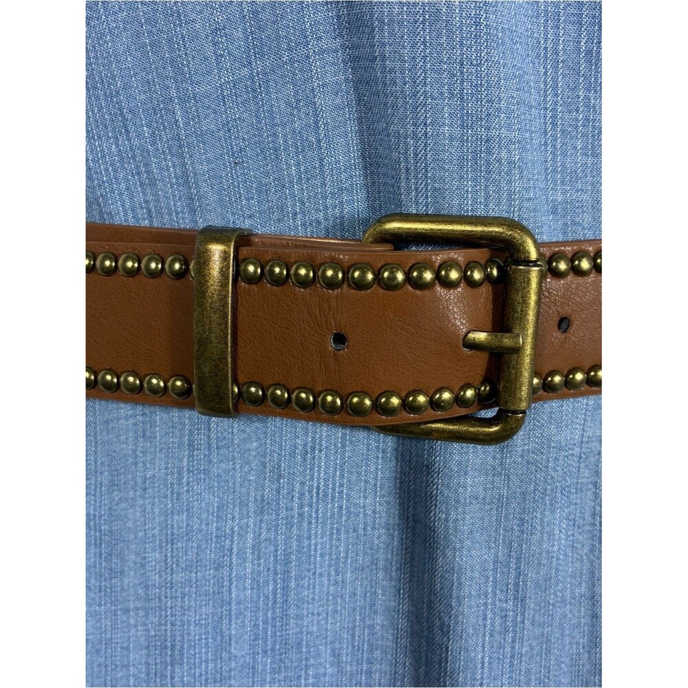 Womens belt Sz Small Brown Studded Faux Leather like new